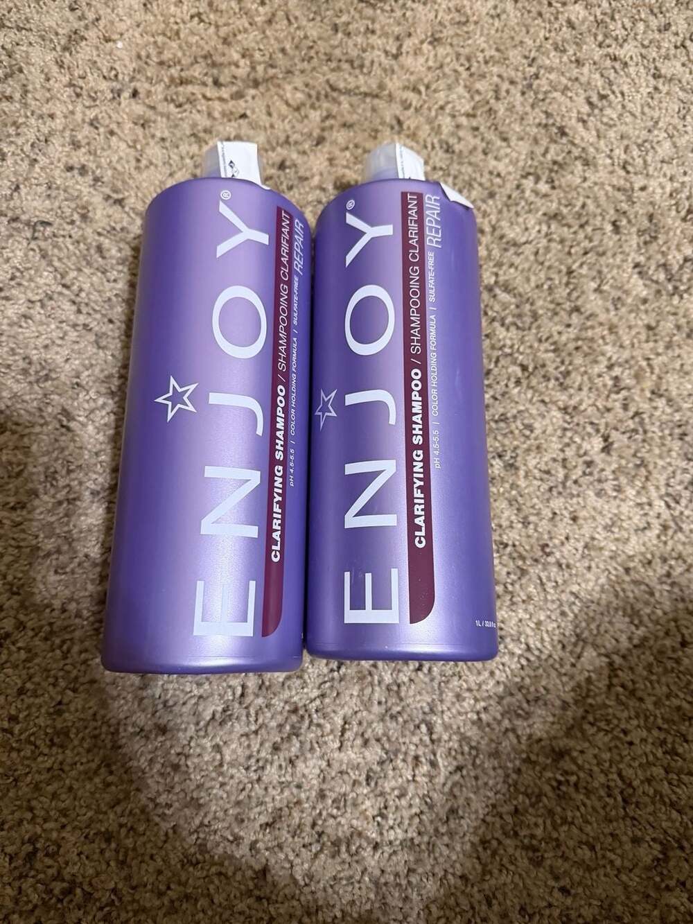 Lot of 2 Enjoy Clarifying Shampoo Repair Color Holding Formula 33.8 oz Liter
